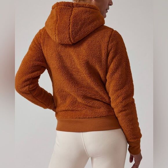 Athleta | Tugga Fleece Sweatshirt Hoodie cattail brown medium - Picture 10 of 10